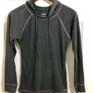 Avia  Grey Hooded Long Sleeve Shirt Small
